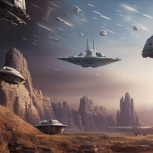 Epic Star Wars Style Cinematic Scene