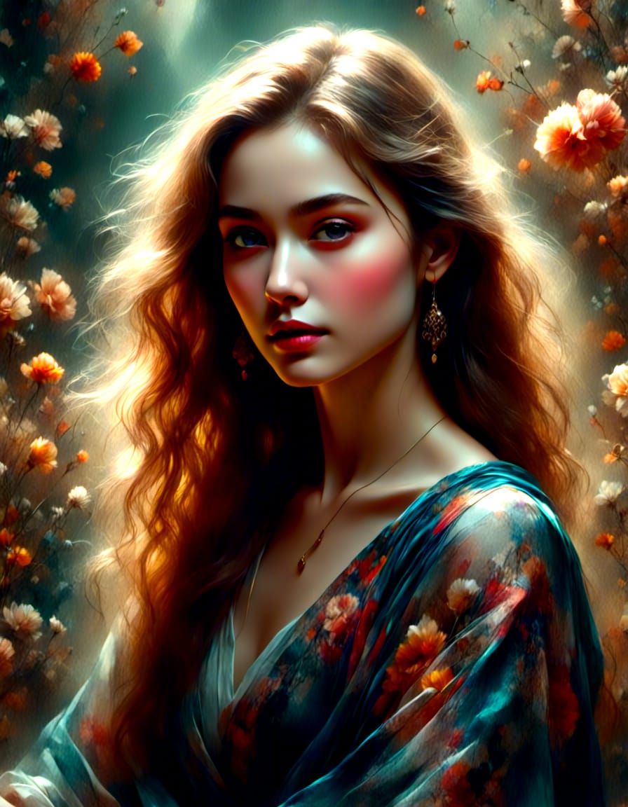 Cinematic Portrait of Woman with Golden Light