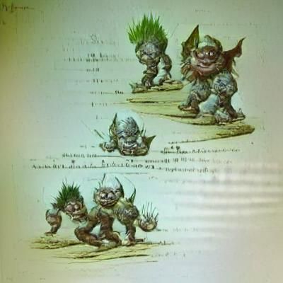 Victorian Illustration of Trolls, Goblins, and Gnomes