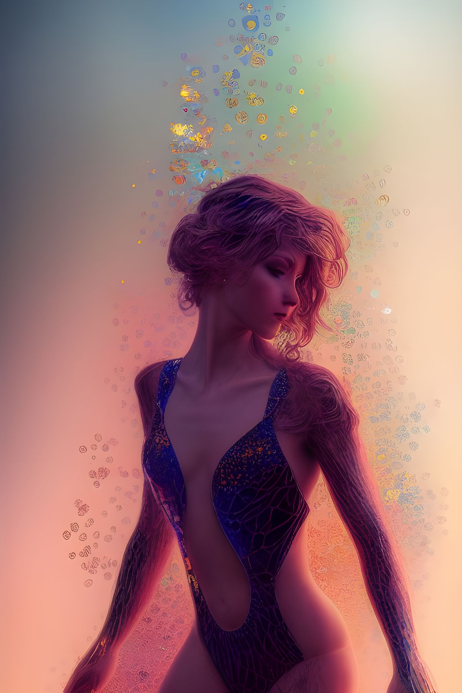 Intricate Mosaic Glass with Fractal Iridescence