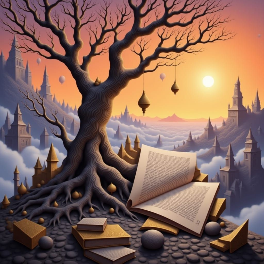 Ancient Knowledge Document in Art Nouveau Style