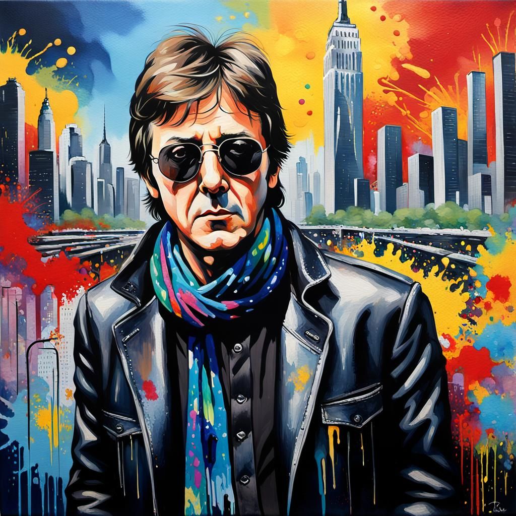 Musician Portrait with Acrylic Paint and Pop Art