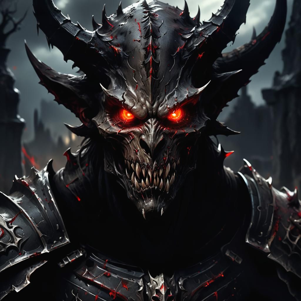 Demonic Creature Portrait in Dark Fantasy Style