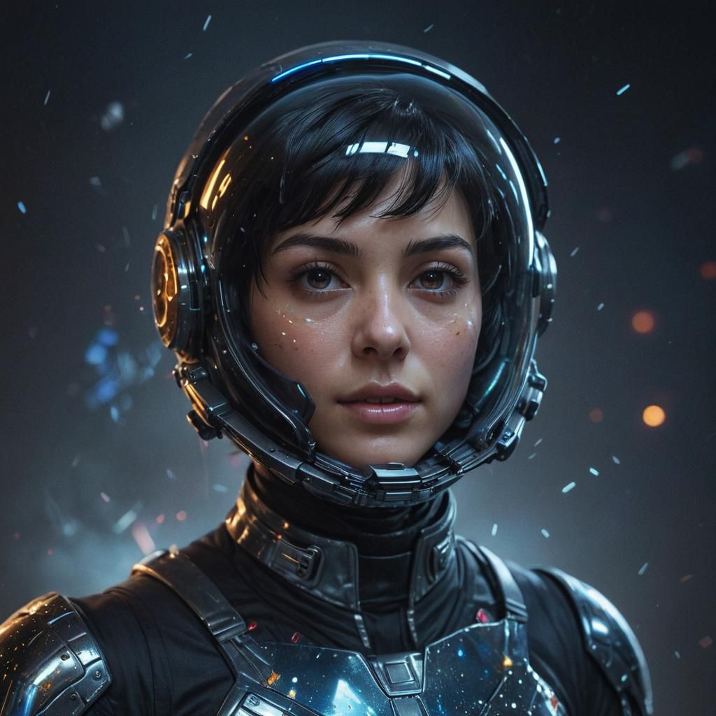 Woman Astronaut in Space: Futuristic Concept Art