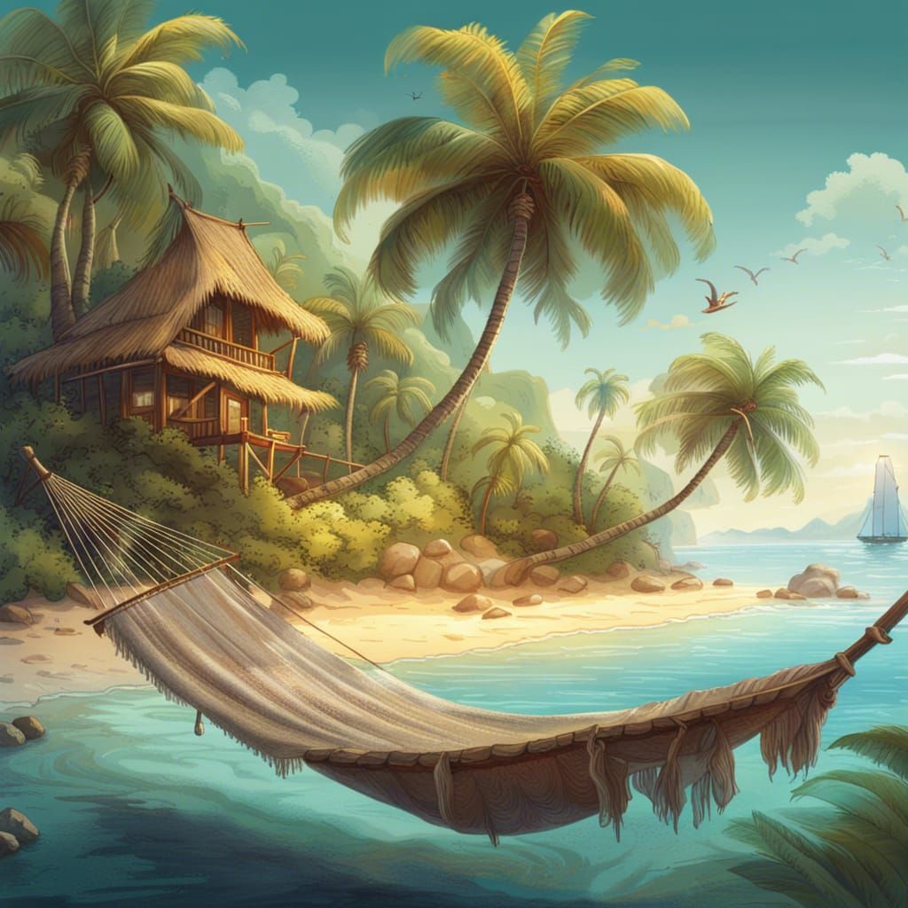 Tropical Island Getaway: Fantasy Concept Art