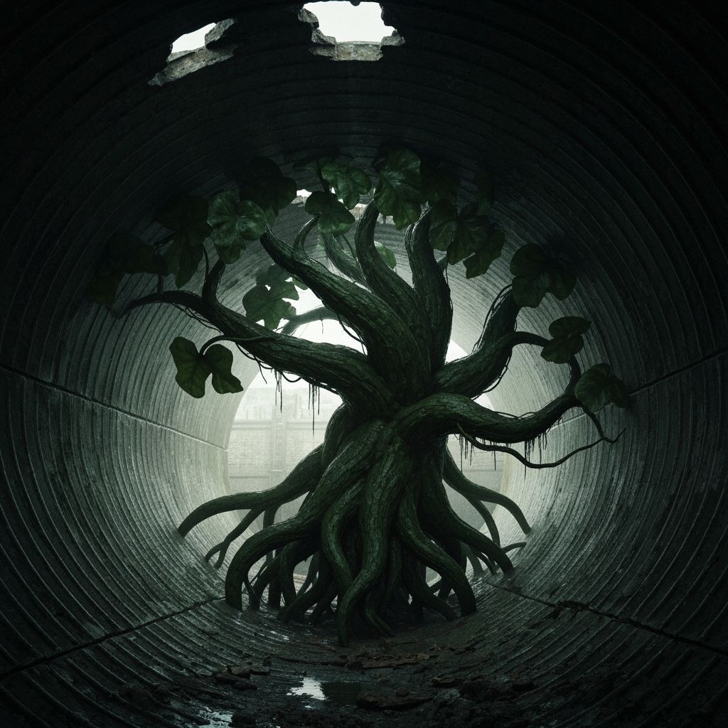 Monster Plant Thrives in Decaying Sewer