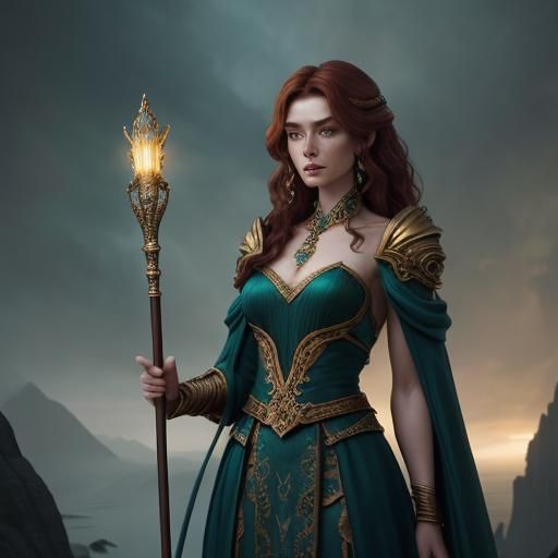 Dwarf Princess with Scepter in Digital Matte Painting