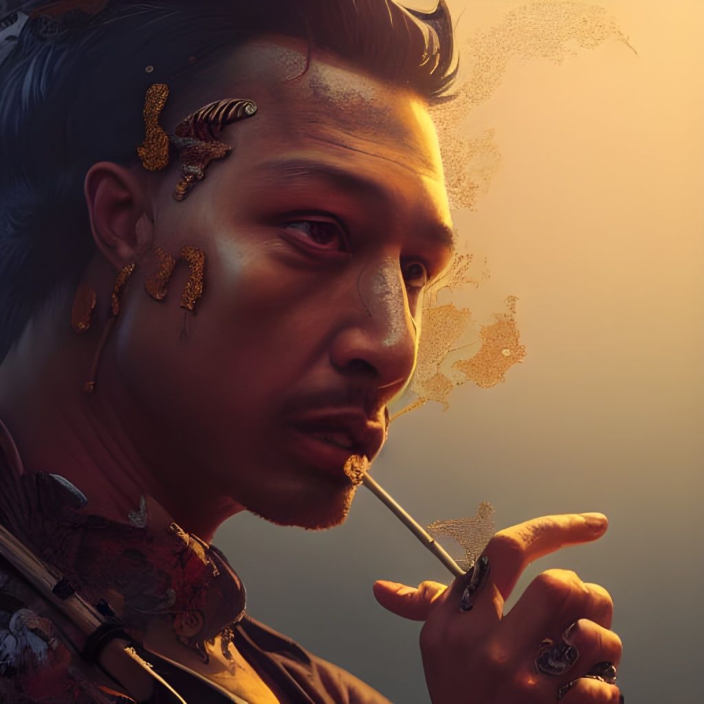 Devastated Gangster in Golden Hour Light