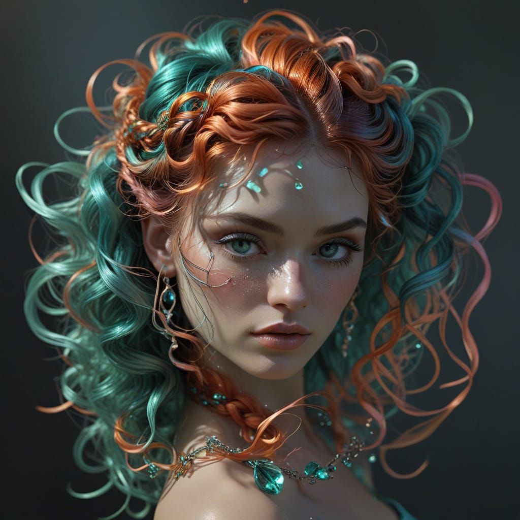 Elegant Glass Formations in a Photorealistic Sky Blue and Se...