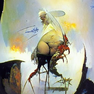 Surreal Albino Mosquito Libido, in Dark Fantasy Art