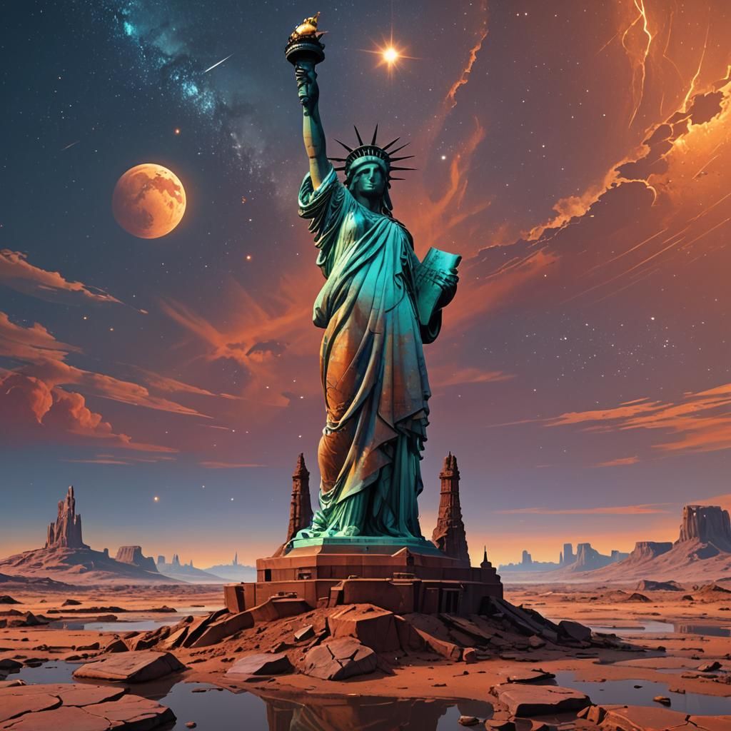 Statue of Liberty on Alien Planet