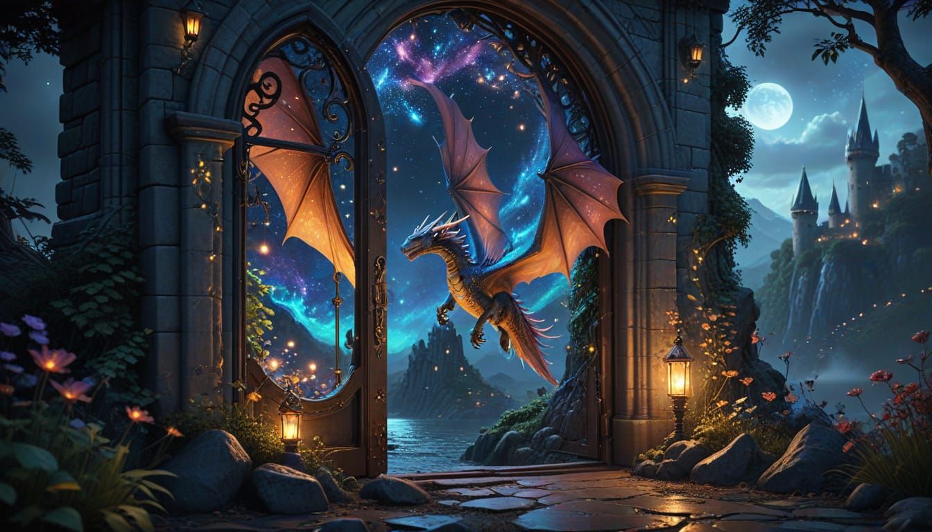 Whimsical Fantasy World Beyond the Enchanted Door