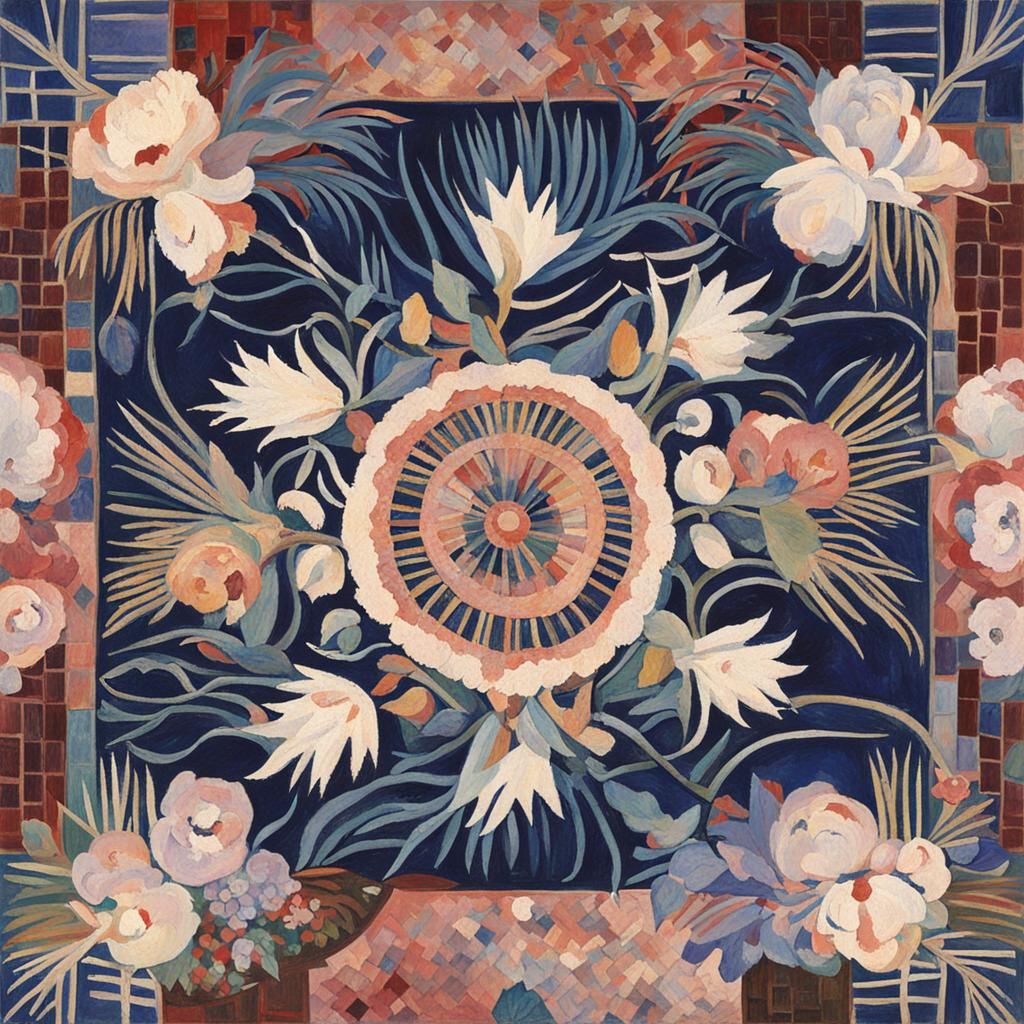 Pointillist Painting of Three Artists