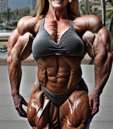 Muscular Bodybuilder Grandma with Ripped Physique