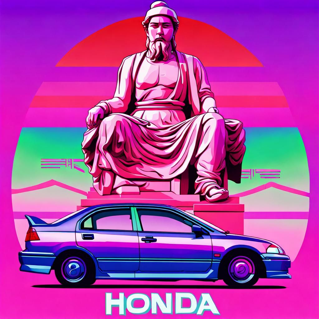 Vaporwave Christmas Card: Chromatic Civic Sculpture