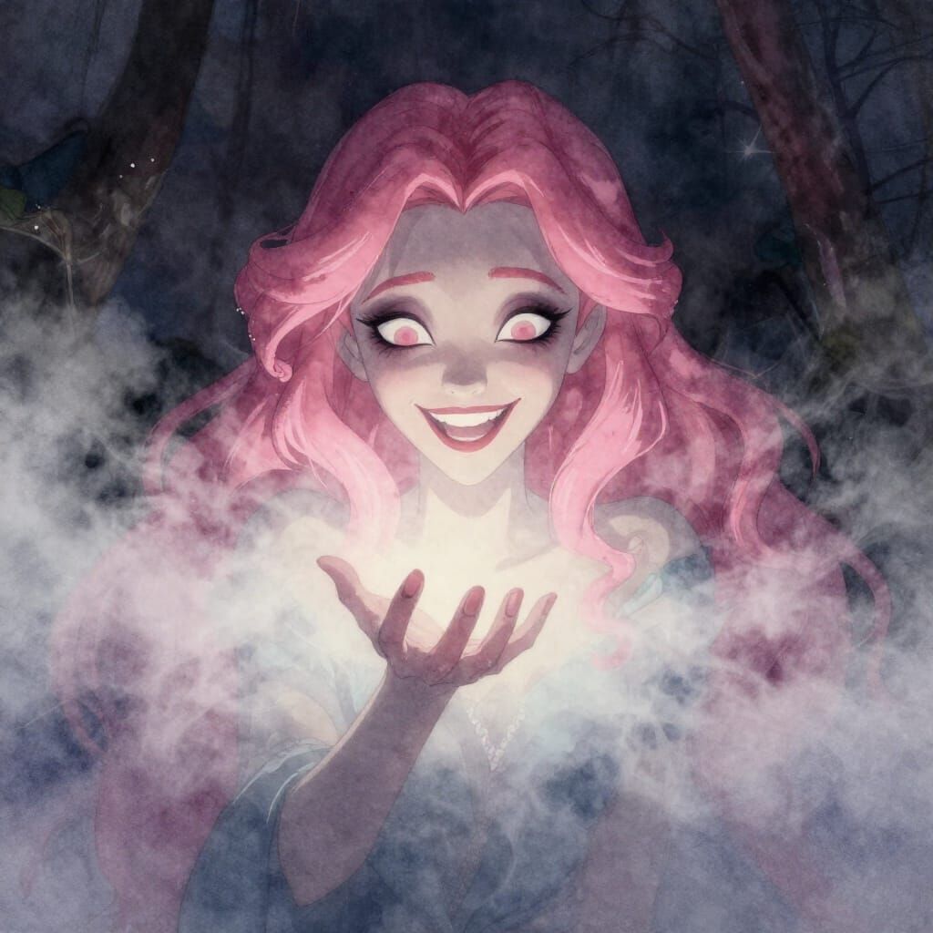 Evil Fairy Lost in Volumetric Fog, Dark Fantasy Animation St...