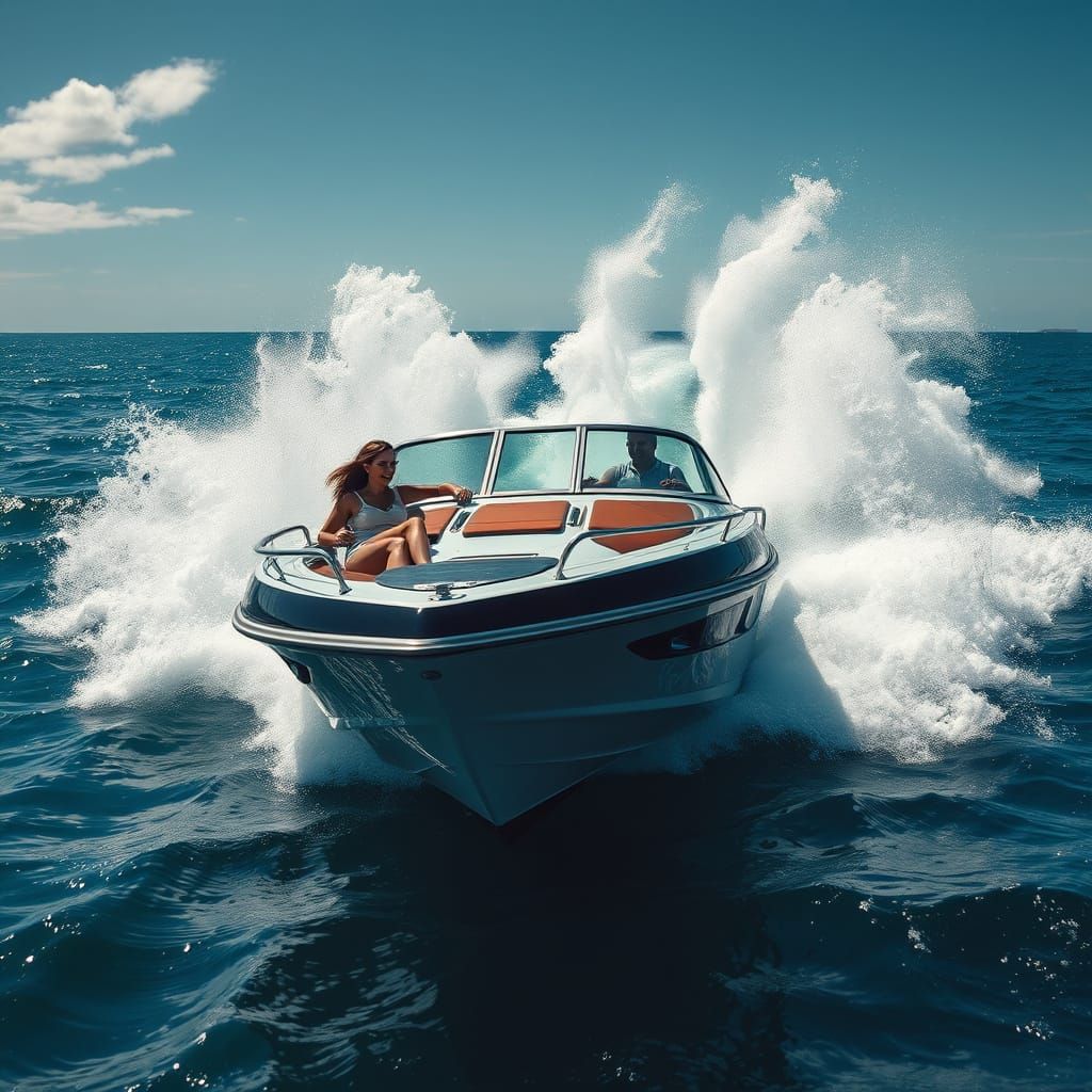 Thrilling Speedboat Ride on Turquoise Sea