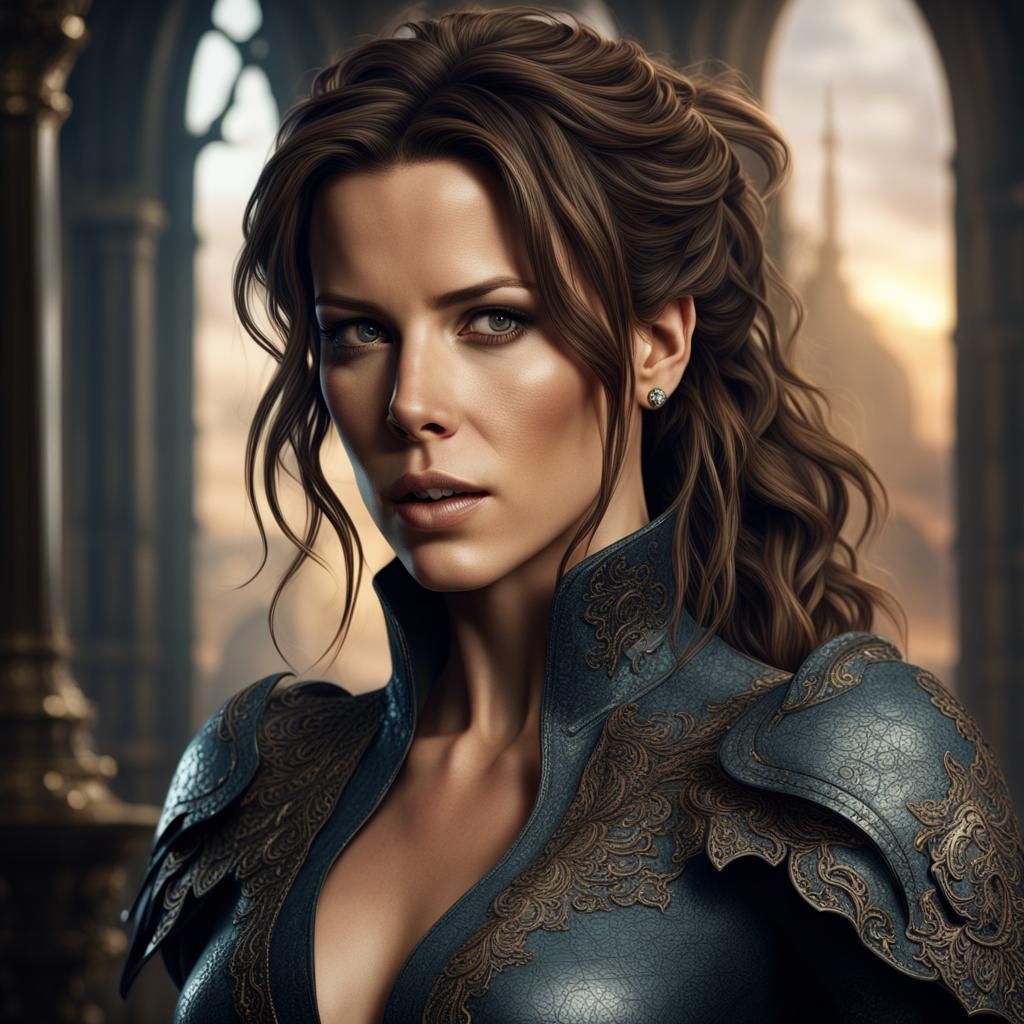 Kate Beckinsale Portrait in Fantasy Concept Art Style