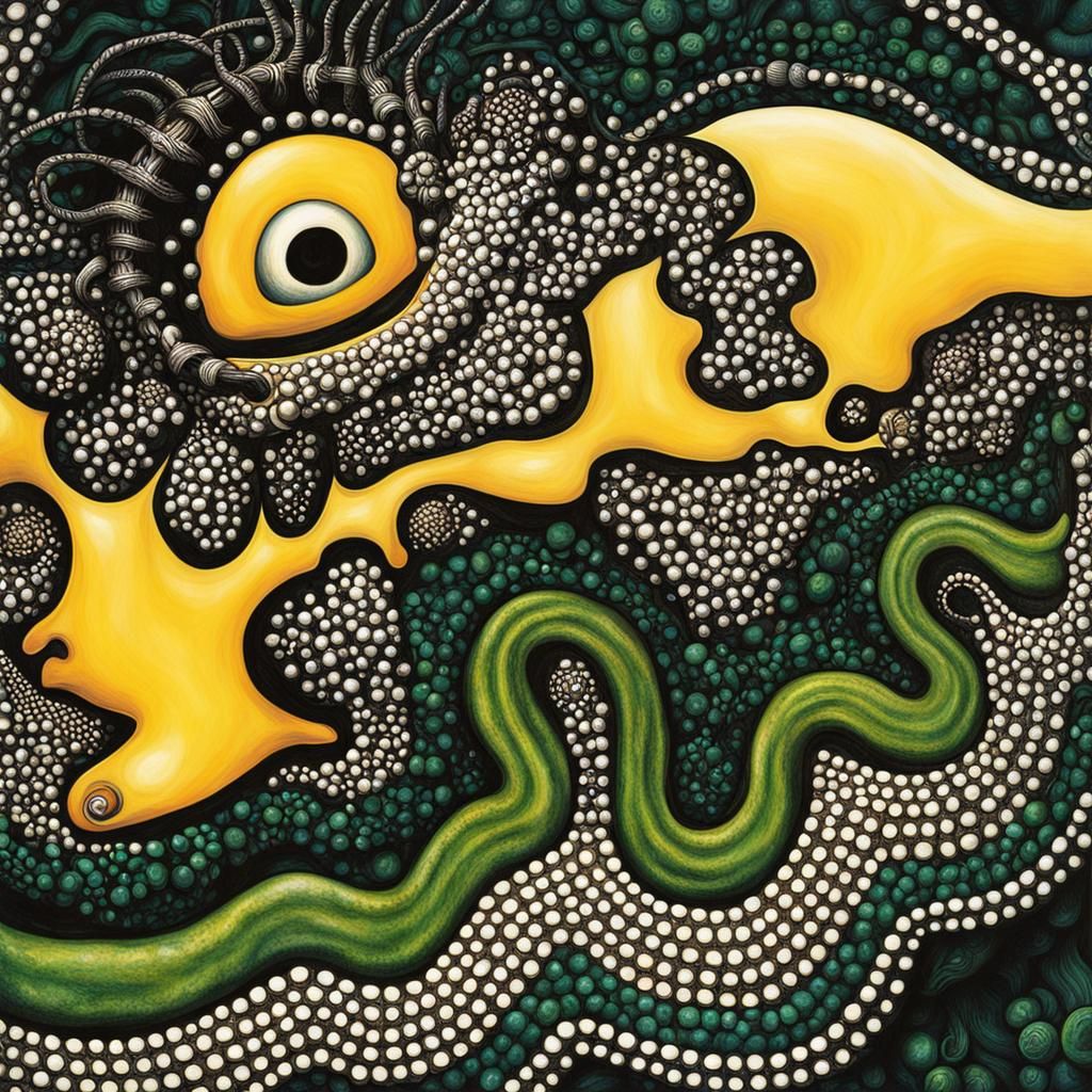 Surreal Psychedelic Art in Giger and Burton Style