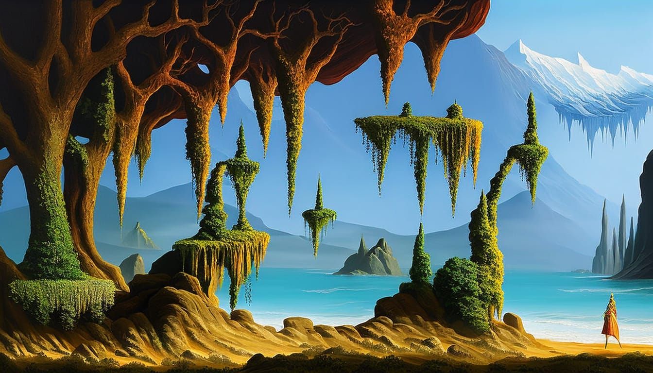 Tree Stalactites Surreal Landscape