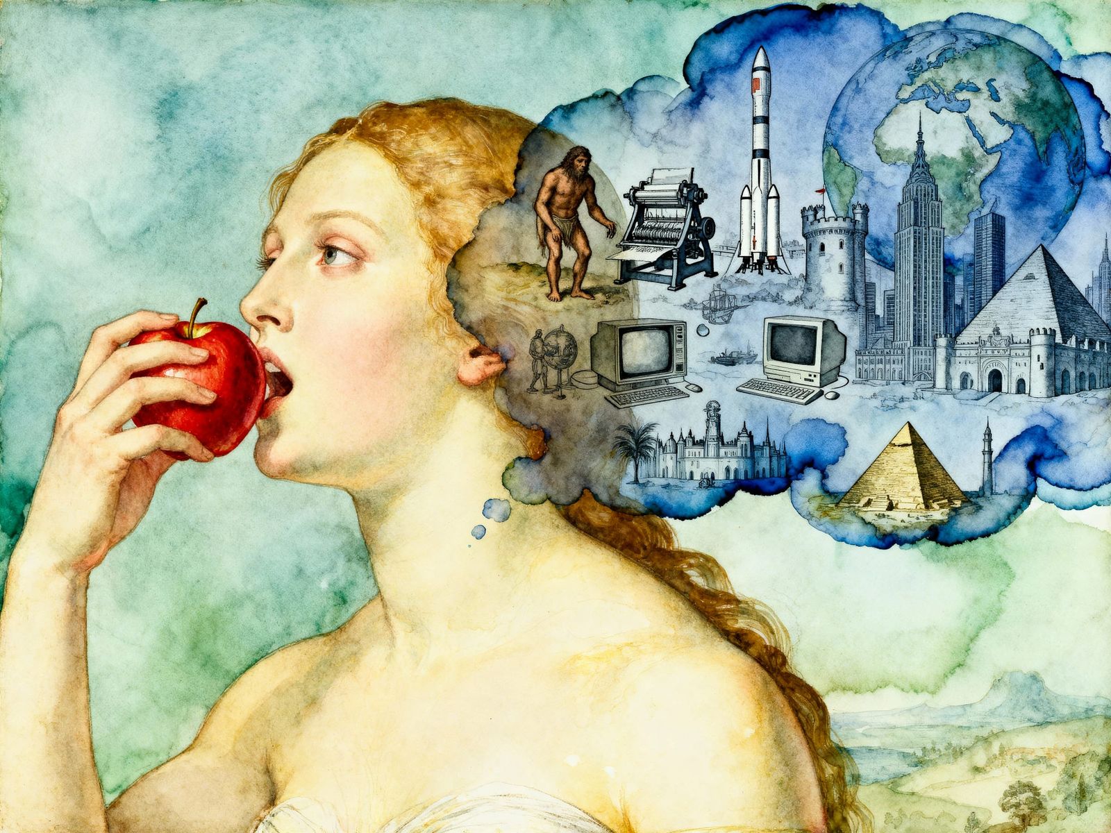 Eve's Moment of Choice: Garden of Eden Apple Scene