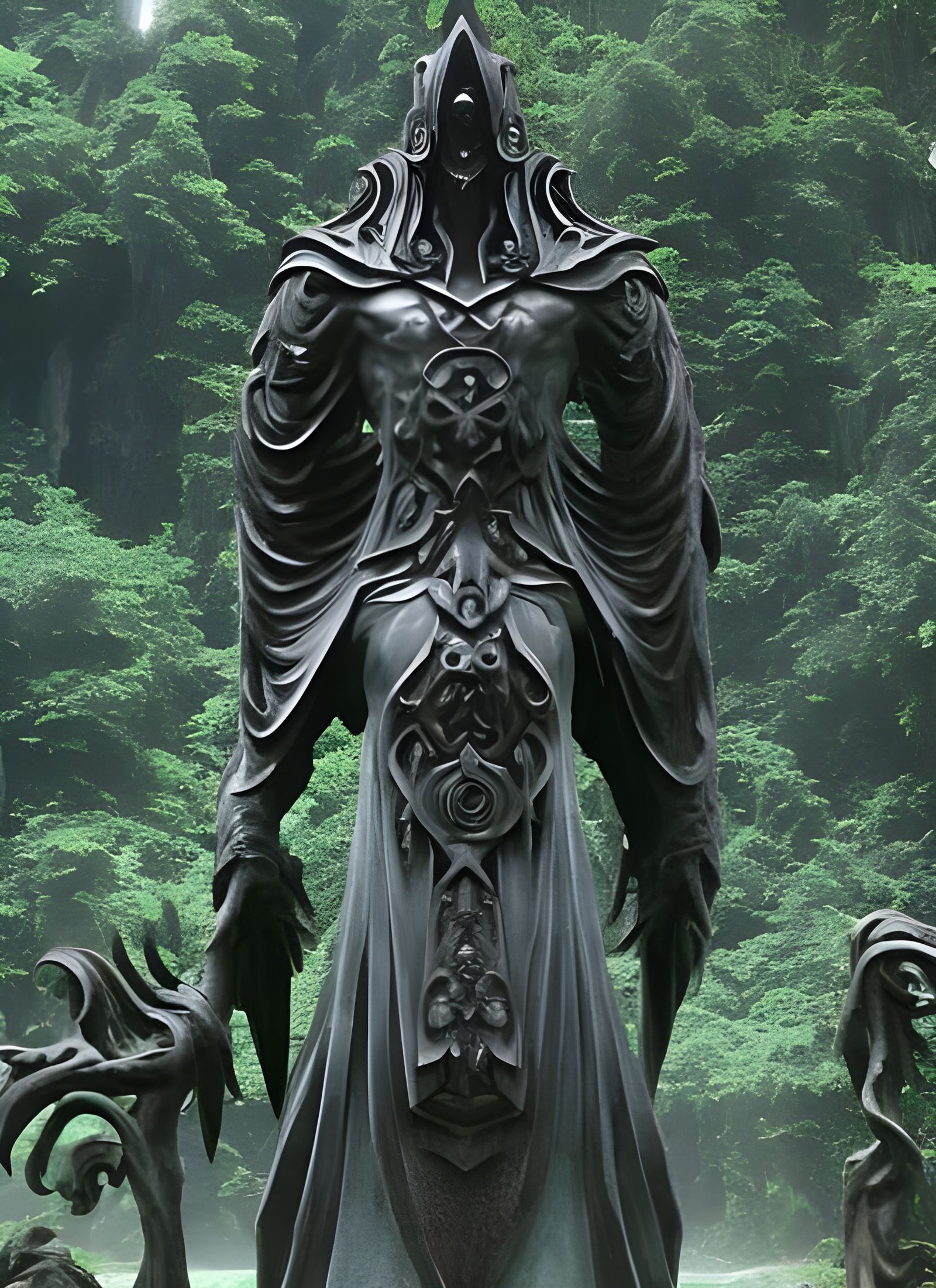 Lovecraftian Statue of Outer God in Jungle