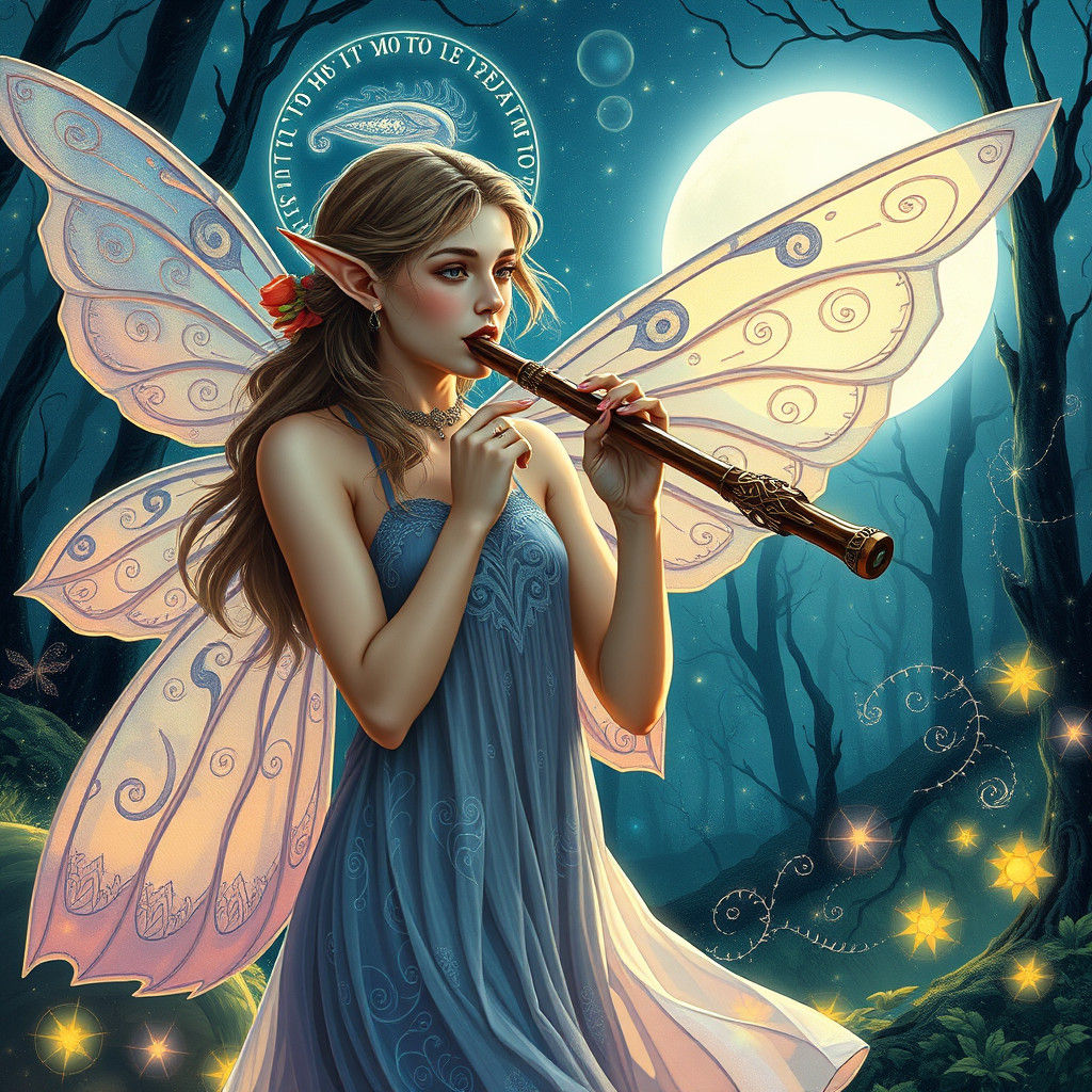 Ethereal Elf Woman in Astral Cosmic Illustration