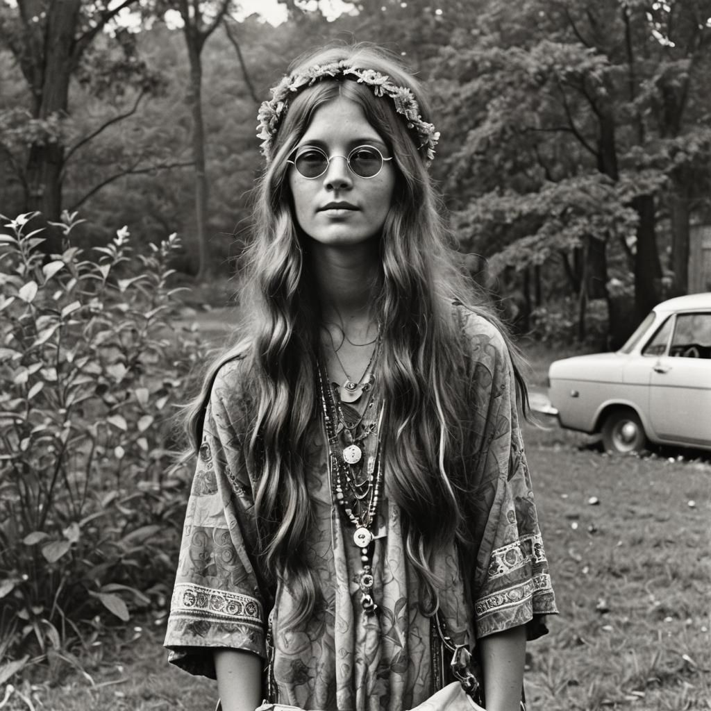 Hippie Fashion Portrait, Circa 1966