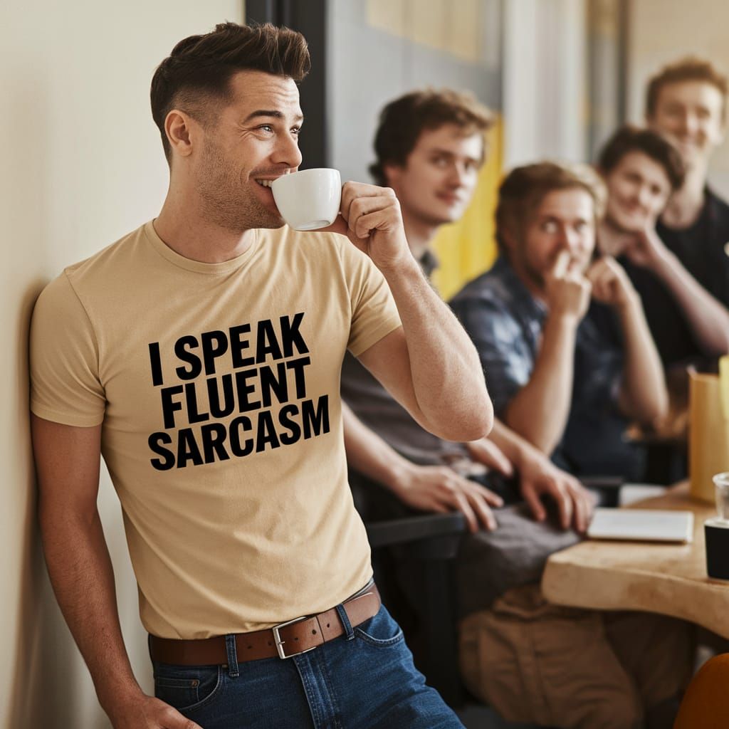 Gay Man Exudes Effortless Confidence in Office Setting