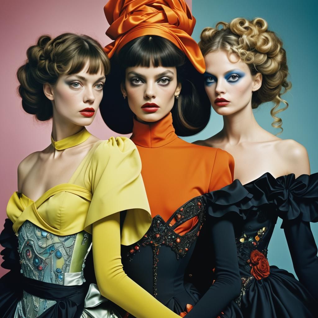 Surreal Simultaneous Dresses, LaChapelle Style Photo