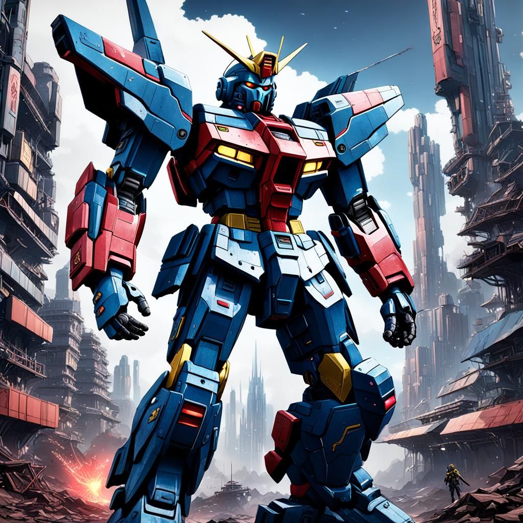 Detailed Gundam Matte Painting in Unreal Engine 5