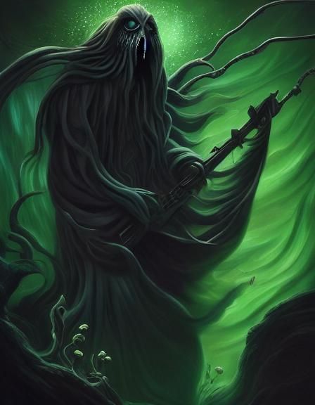 Zombie in Wasteland: Dark Expressionist Digital Painting