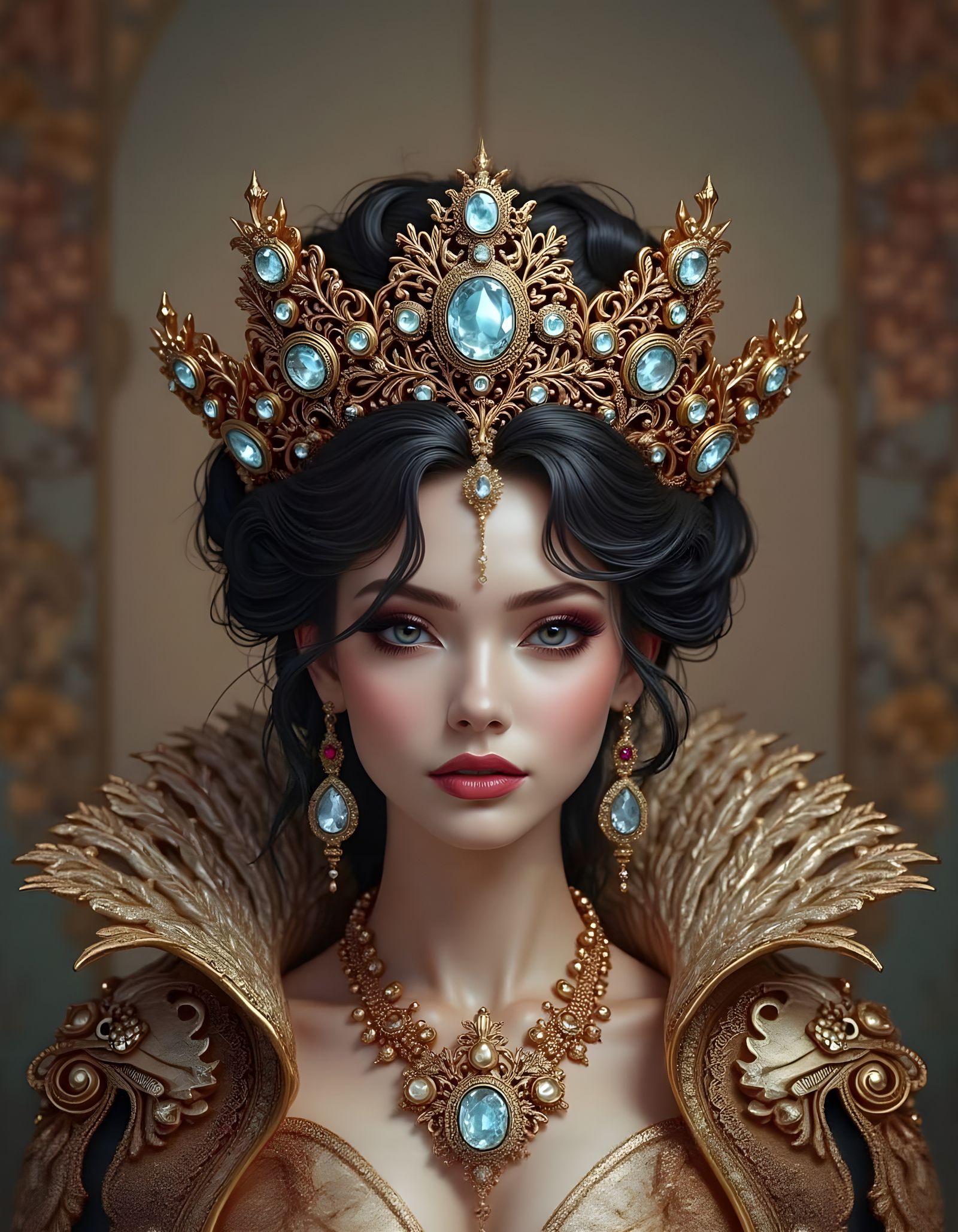 Royal Crown Gleaming in Moonlight, Concept Art Style