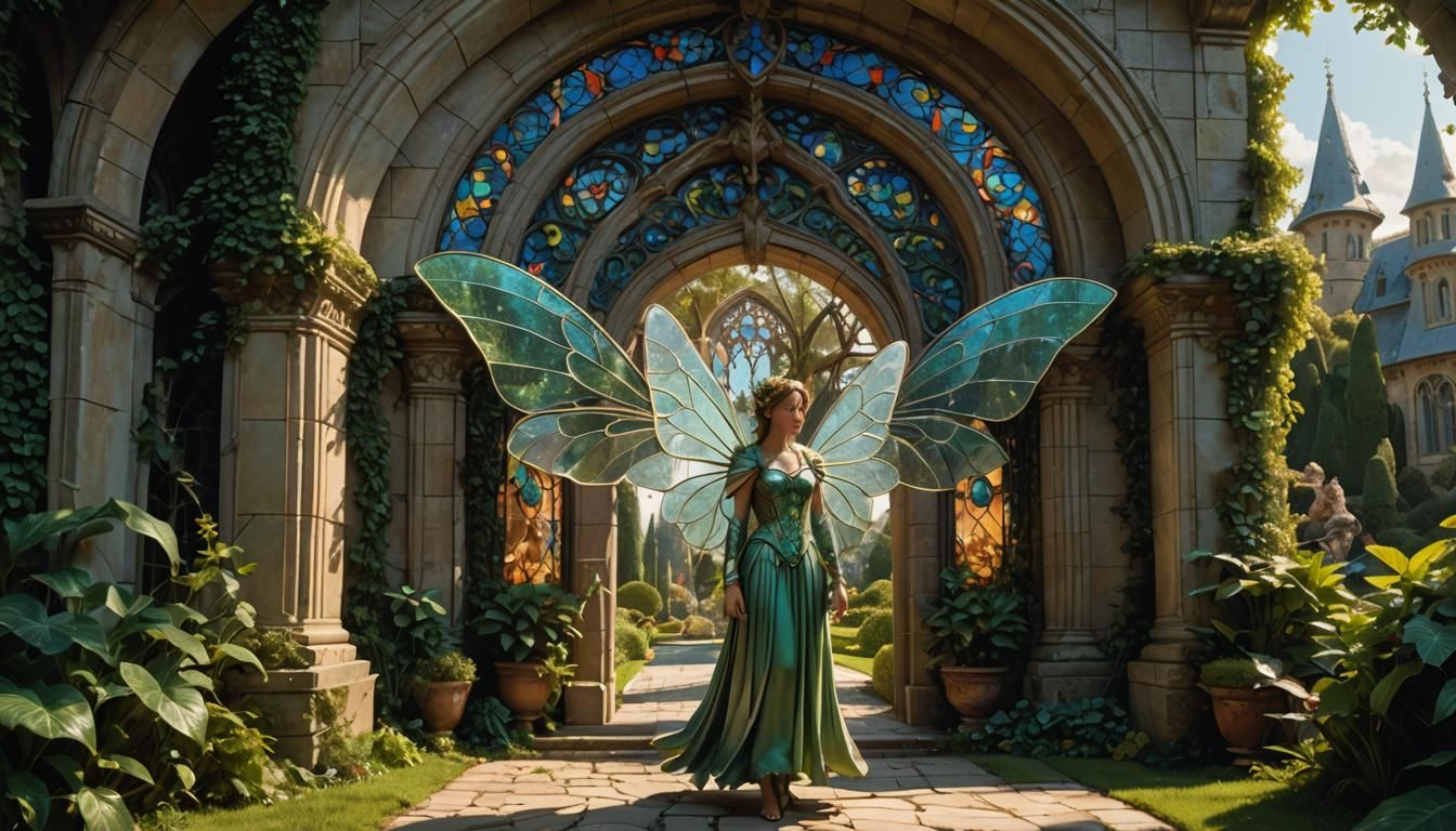 Hedge Fairy at Grand Manor, Surreal Matte Painting