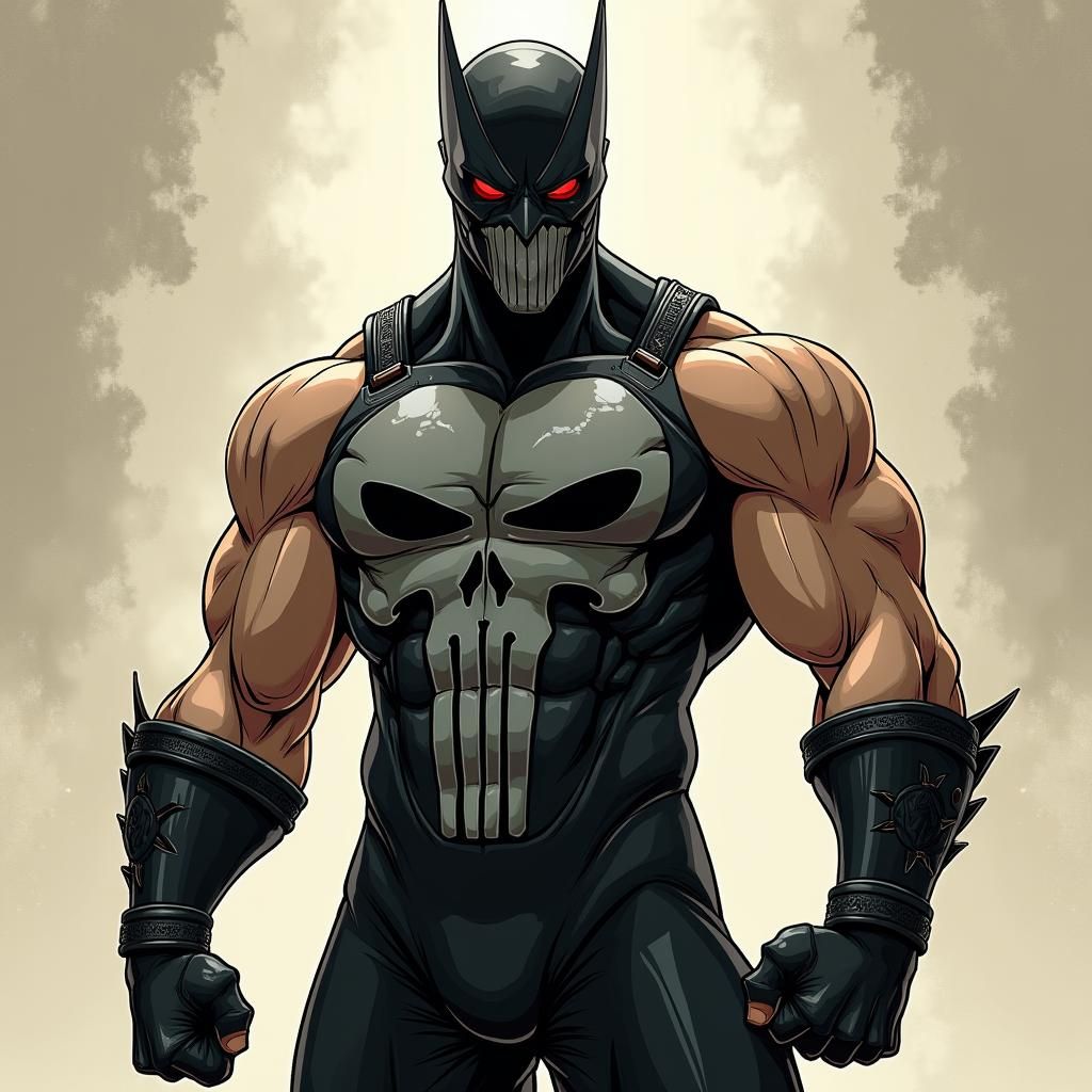 Muscular Martial Arts Villain in Anime Manga Style