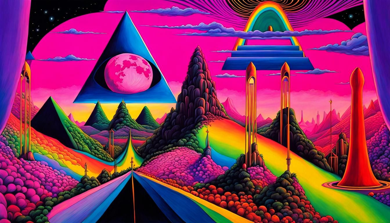 Pink Floyd Tribute: Psychedelic Surrealism in 70s Style