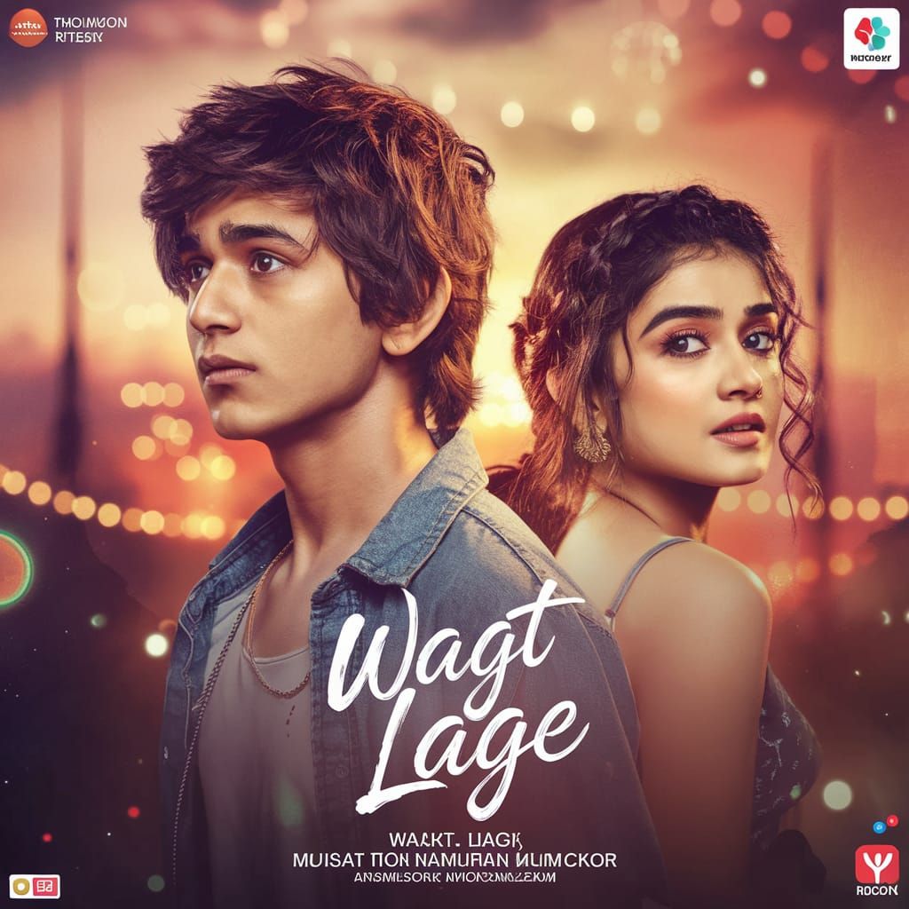 Bollywood-Style Music Thumbnail with Young Couple