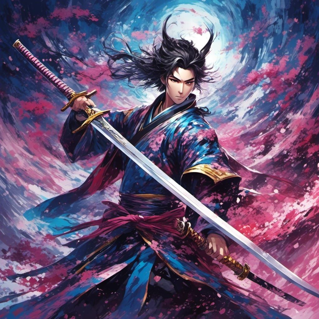 Mizutsune-Inspired Longsword in Anime Style