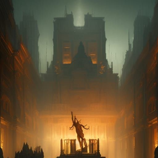 Caesar's New Job: A Dark Fantasy Concept Art