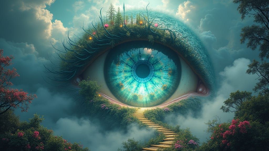 Whispers of the Celestial Oracle in Vibrant Garden Paradise