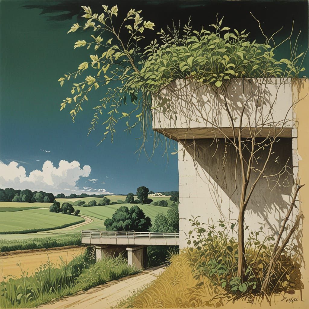 Rustic Landscape in Impasto Style