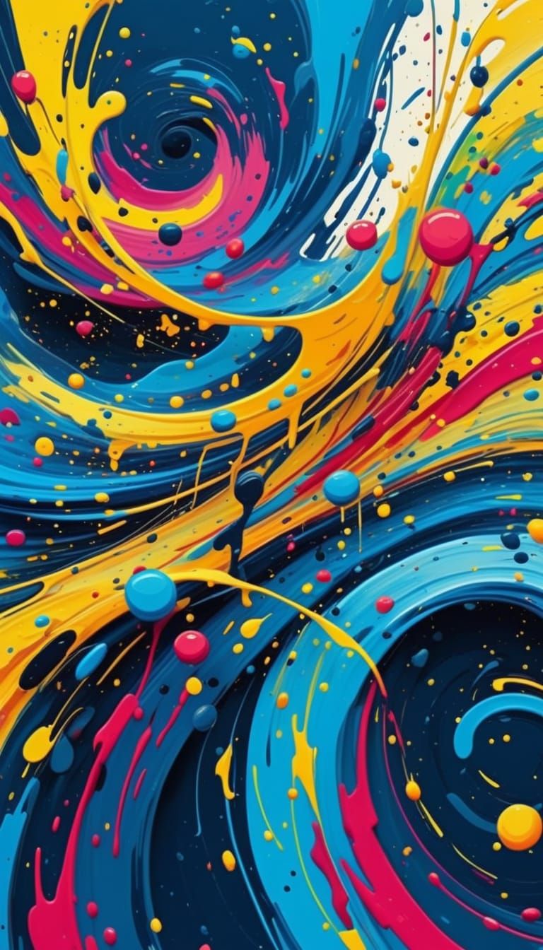 Abstract Expressionist Symphony in Golden Light