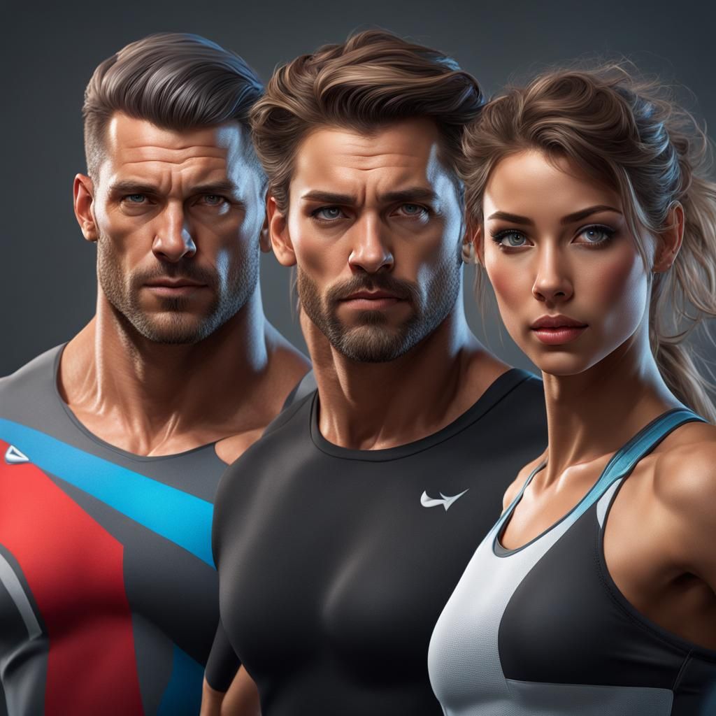 Fitness Portrait in Art Nouveau Style, 8K