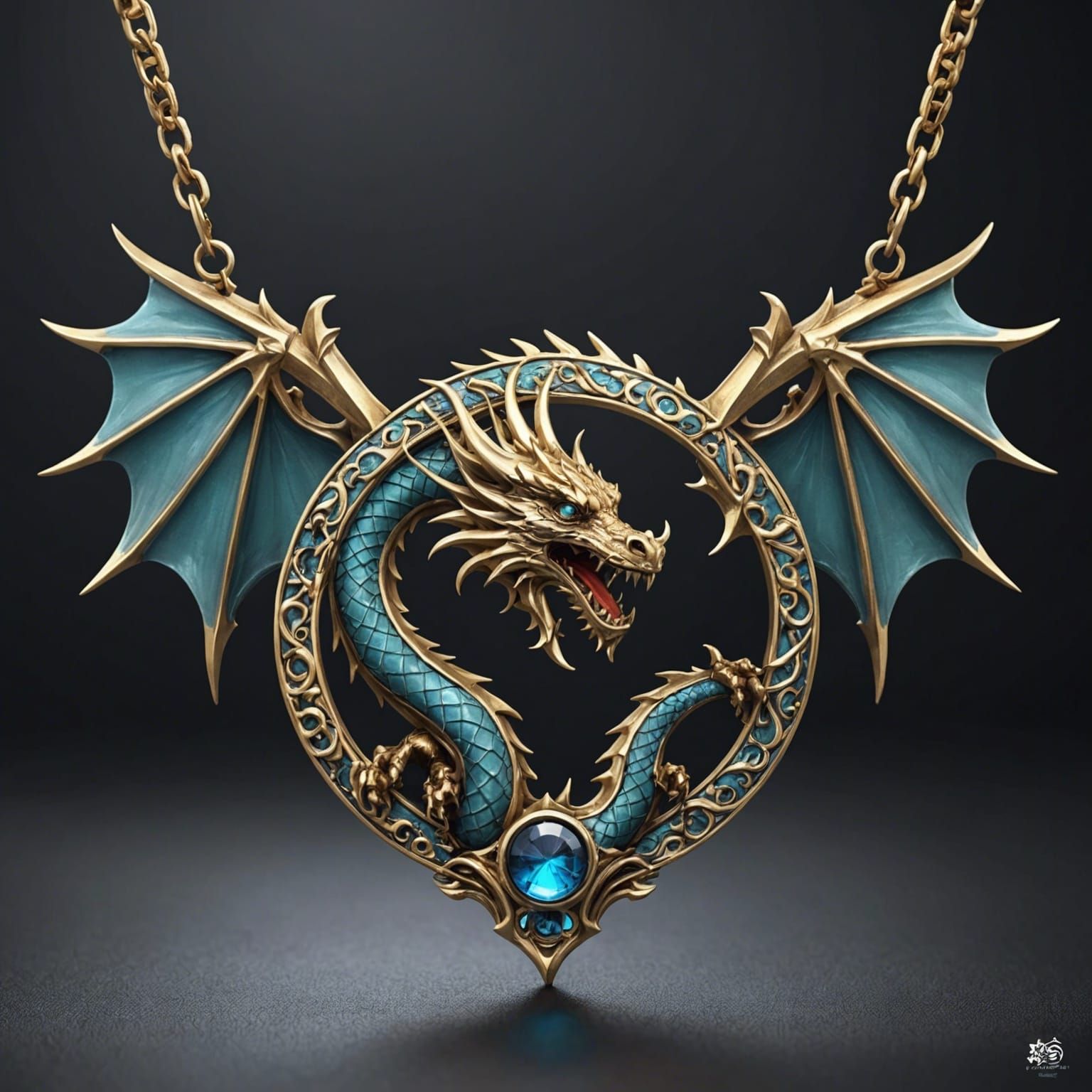 Dragon Symbol Necklace in Detailed Anime Art