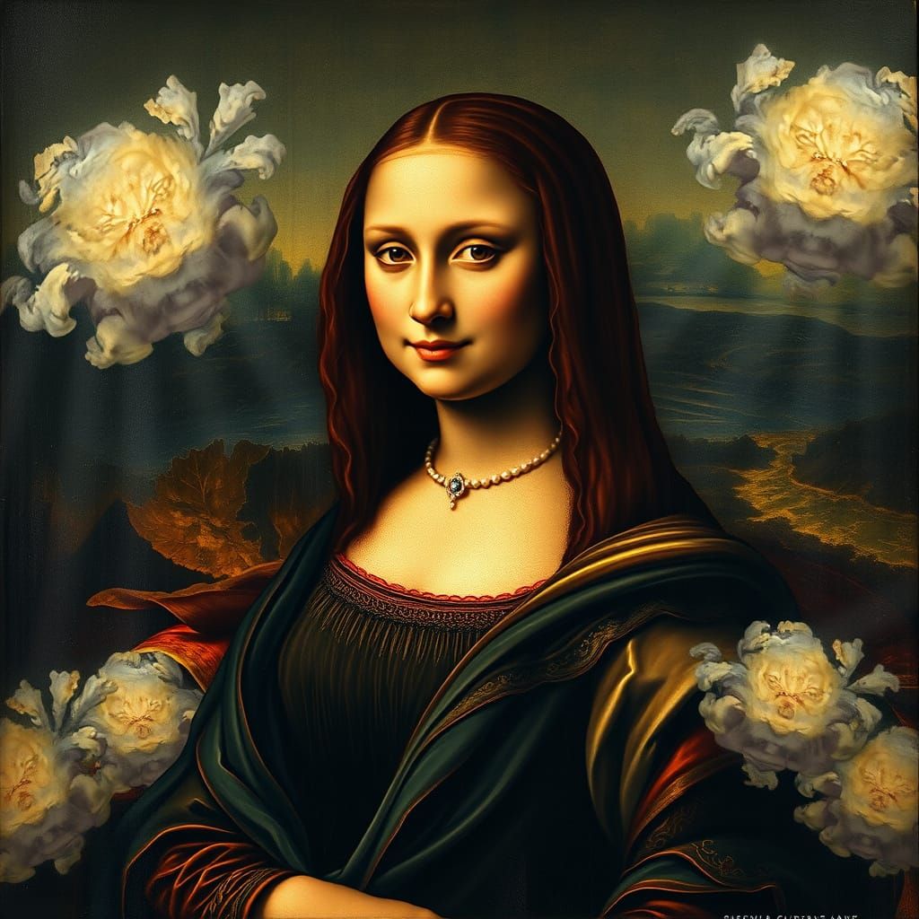 Bohemian Mona Lisa in Impasto Oil Painting