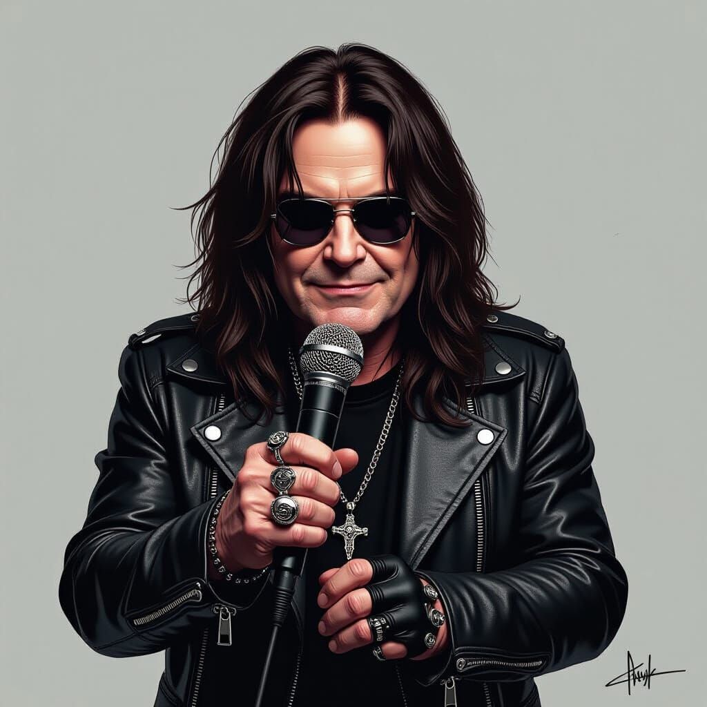 Ozzy Osbourne in Dark Comic Book Style