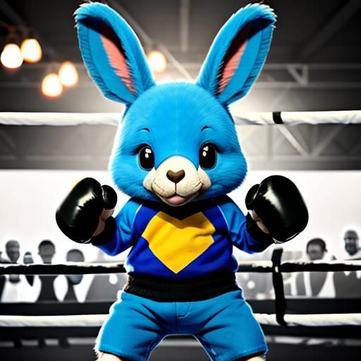 Boxing Kangaroo with Gloves Ready to Fight