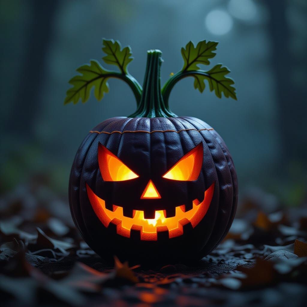 Scary Carved Halloween Beet: High-Res Cinematic Photo