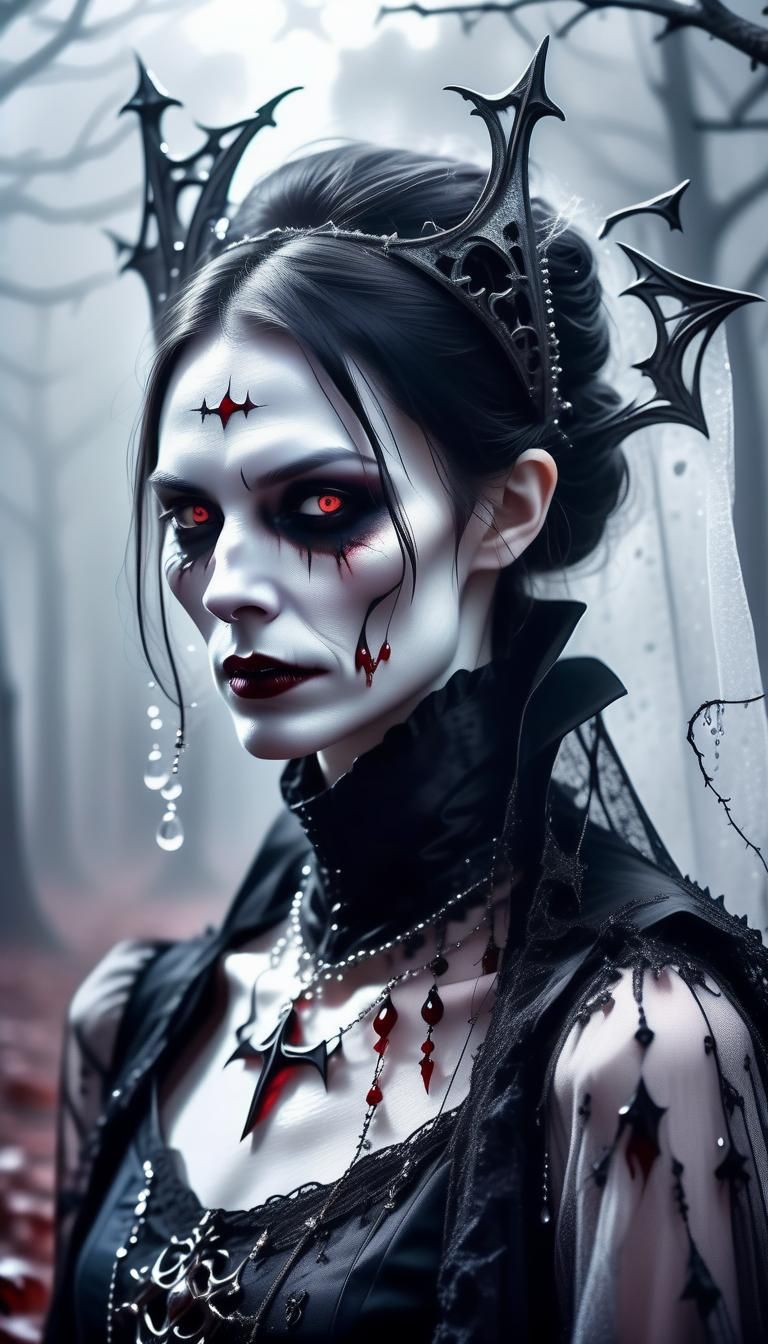 Gothic Vampire with Familiar in Macro Photography