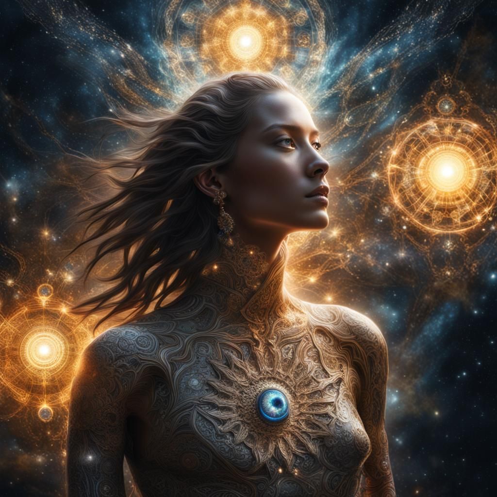 Third Eye Opening: Cosmic Energy in Hyperrealistic Detail